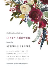 Boho Bordo Flowers - Bridal Shower Invitation